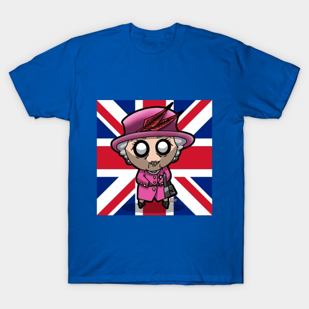 The Queen Chibi (Union Jack) T-Shirt by AJH designs UK